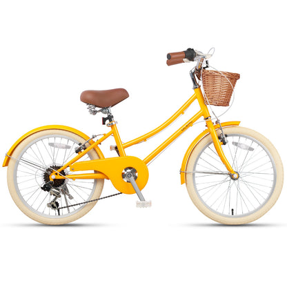 Glerc Missy 20 inch 6-speed beach cruiser kids bike with wicker basket, view 6