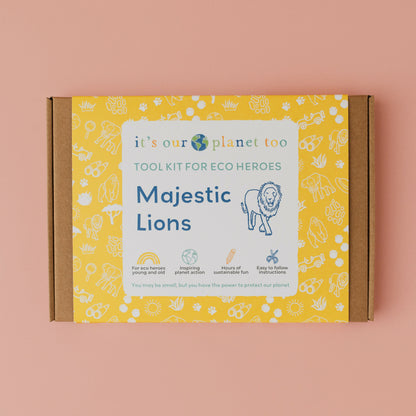 MAJESTIC LIONS - Children’s eco activity kit (Age 5+) | natural wooden toy for toddlers UK
