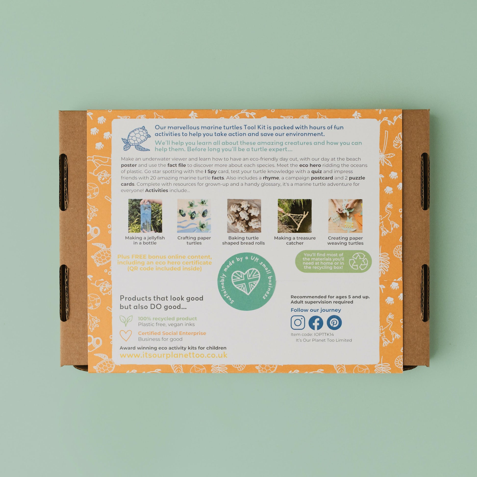 MARVELLOUS MARINE TURTLES - Children’s eco activity kit (Age 5+) | open-ended wooden toy for kids UK