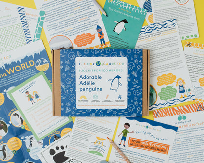 ADORABLE ADÉLIE PENGUINS - Children’s eco activity kit (Age 5+) | open-ended wooden toy for kids UK