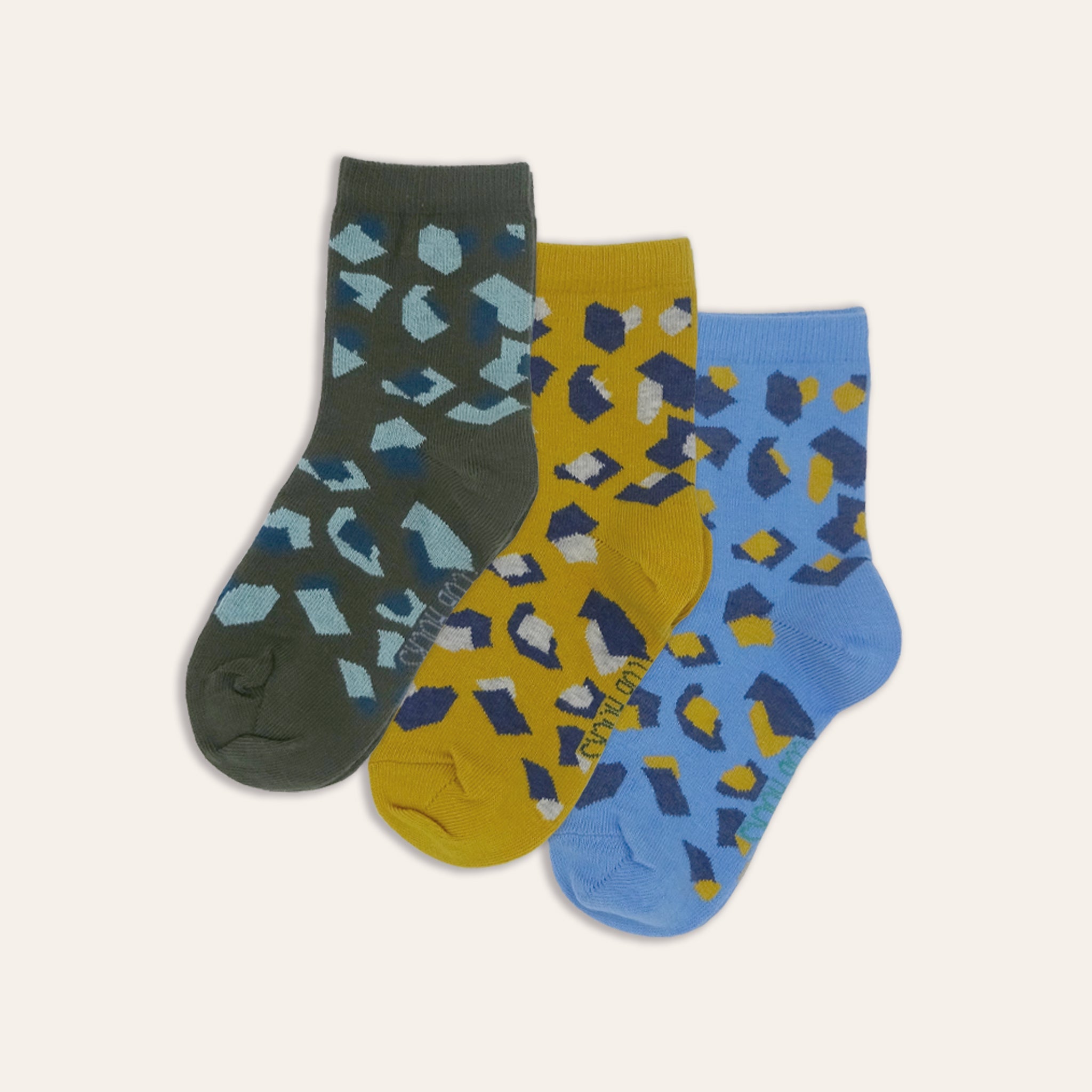 3pk Kids Cotton Camo Ankle Socks