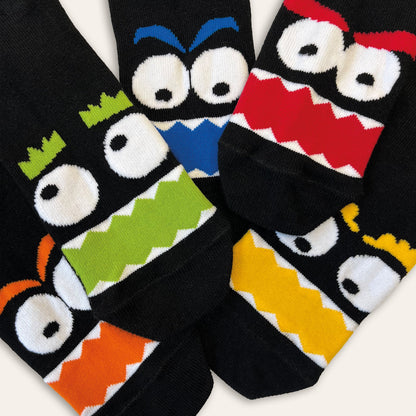 5pk Kids Bamboo Ankle Socks - Monster