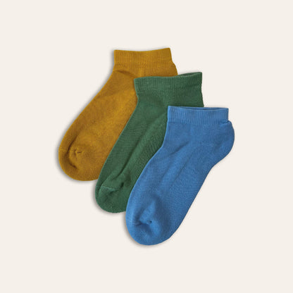 3pk Kids Cotton Cushioned Sports Trainer Socks - Multi