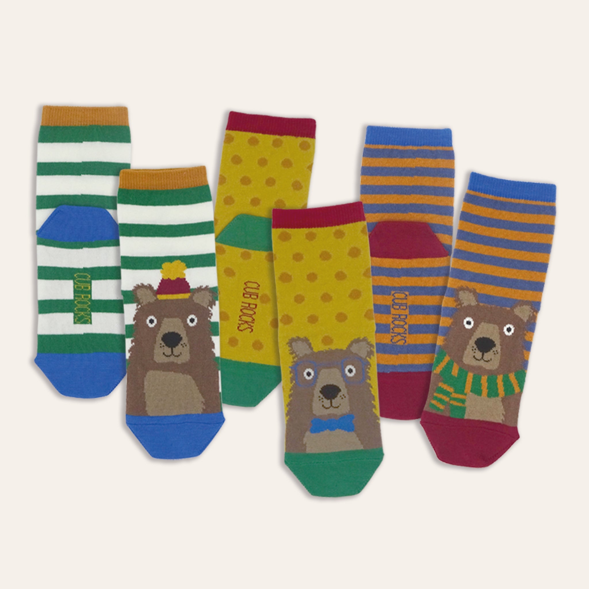 3pk Kids Cotton Woodland Ankle Socks