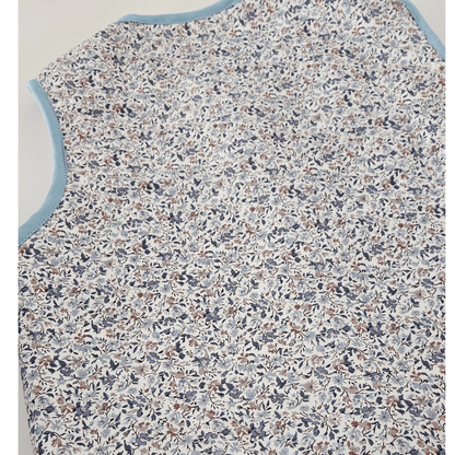 Kids Stylish - Poppy Leafy Vest design - Gilet Outerwear Clothing Sleeveless Vest Warm Vest Scandi Stylish - back Close up on vest - Little Scandi baby