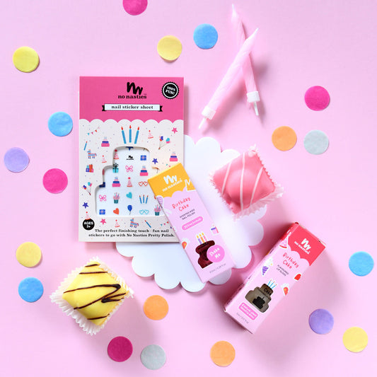 Birthday Cake Lip Gloss, Nail Polish & Stickers Gift Set