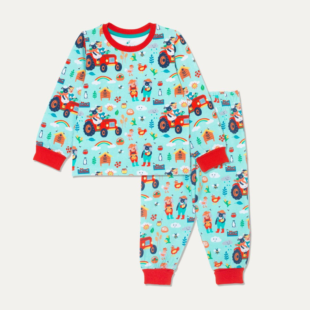 Organic Cotton Kids' Pyjamas with Fun Farmyard Print