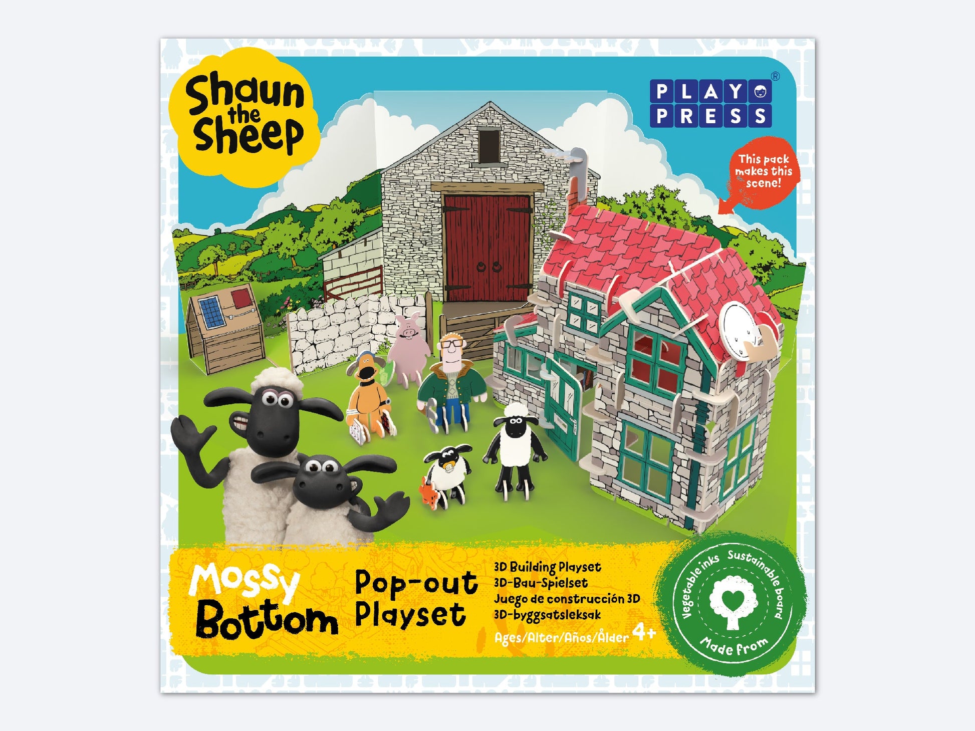 PlayPress Shaun the Sheep Mossy Bottom Playset Packaged