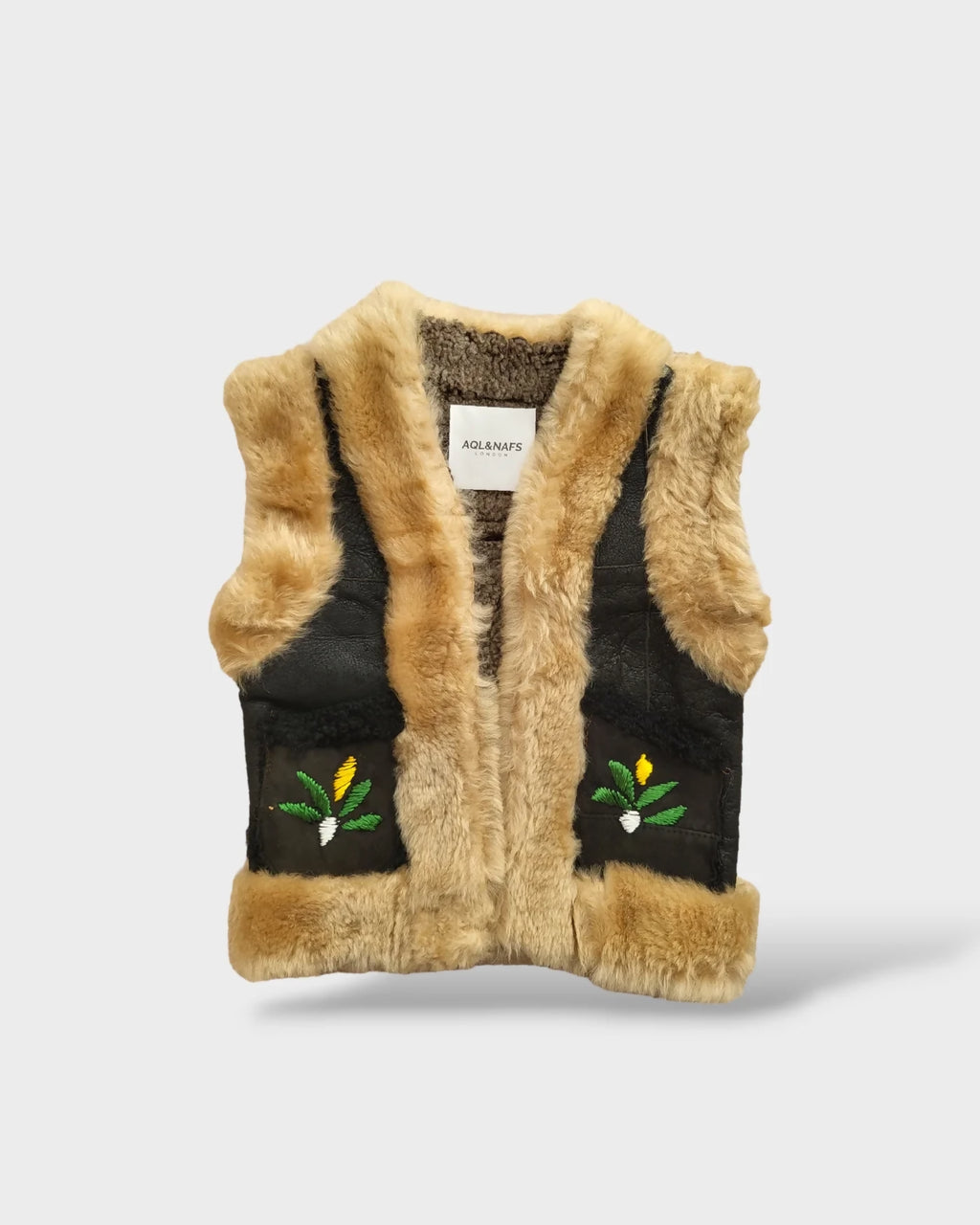 Luxury lambskin kids gillet handcrafted in afghanistan Aqls & Nafs