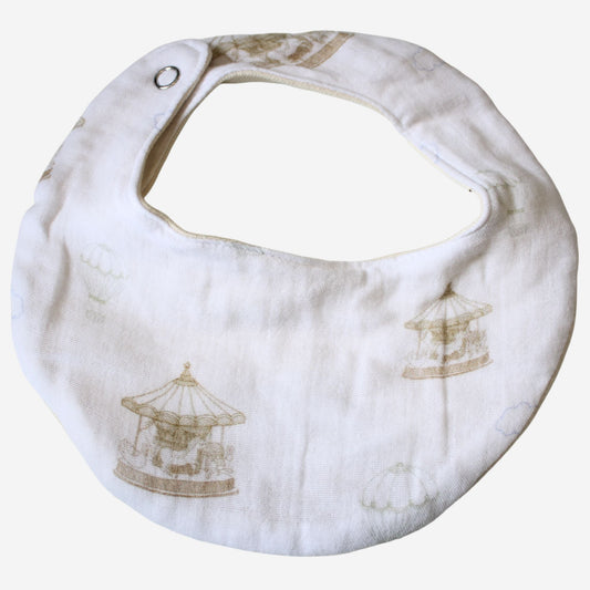 Waterproof Carousel Dribble Bib | natural wooden toy for toddlers UK