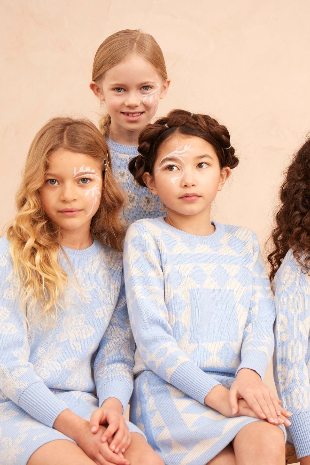 MIKA & MILO Aztec Jumper | Sky - - organic cotton cashmere