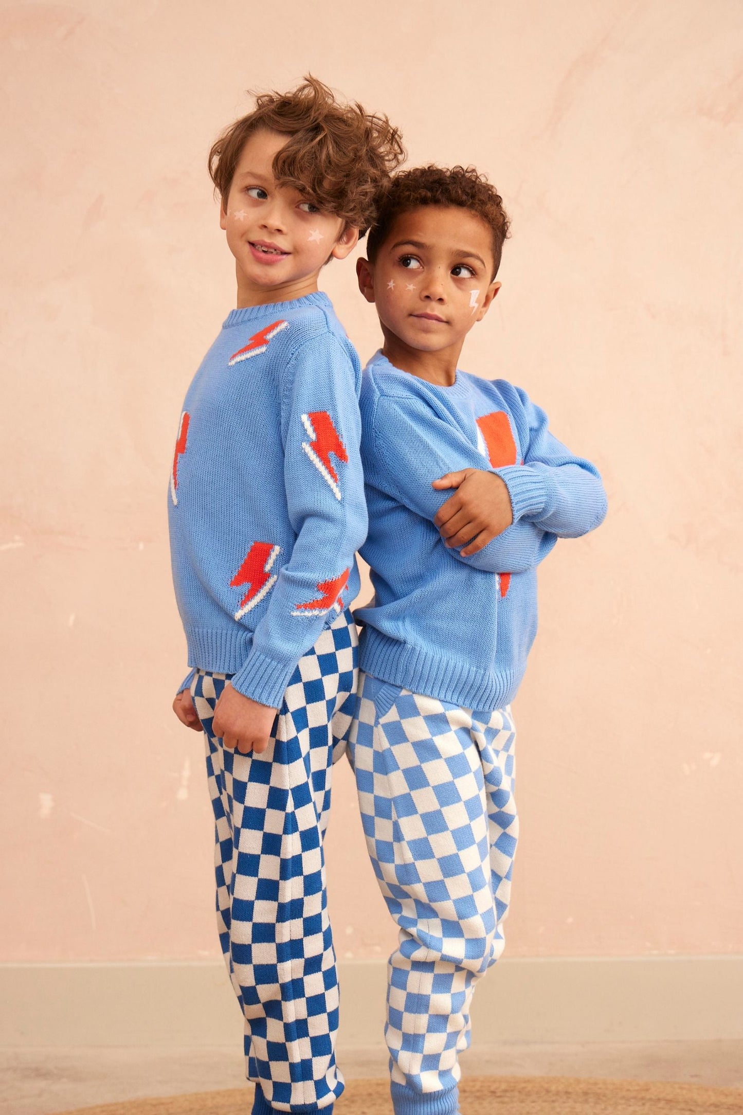 MIKA & MILO Bolt Storm Jumper | Azure - - organic cotton cashmere