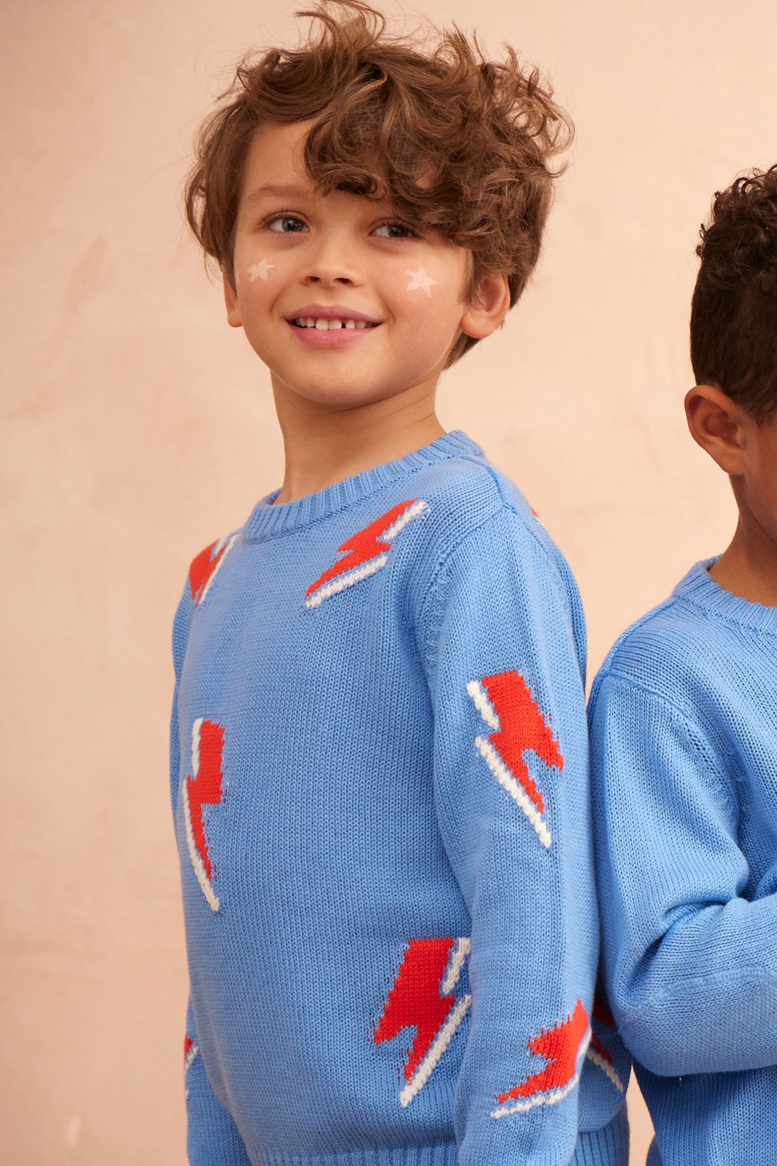 MIKA & MILO Bolt Storm Jumper | Azure - - organic cotton cashmere