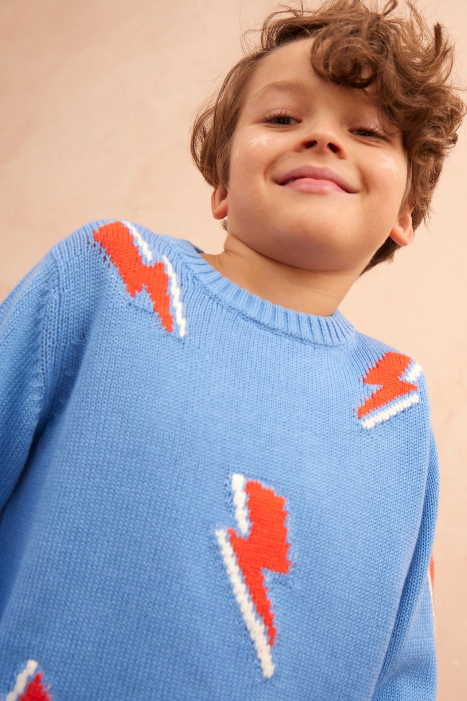 MIKA & MILO Bolt Storm Jumper | Azure - - organic cotton cashmere