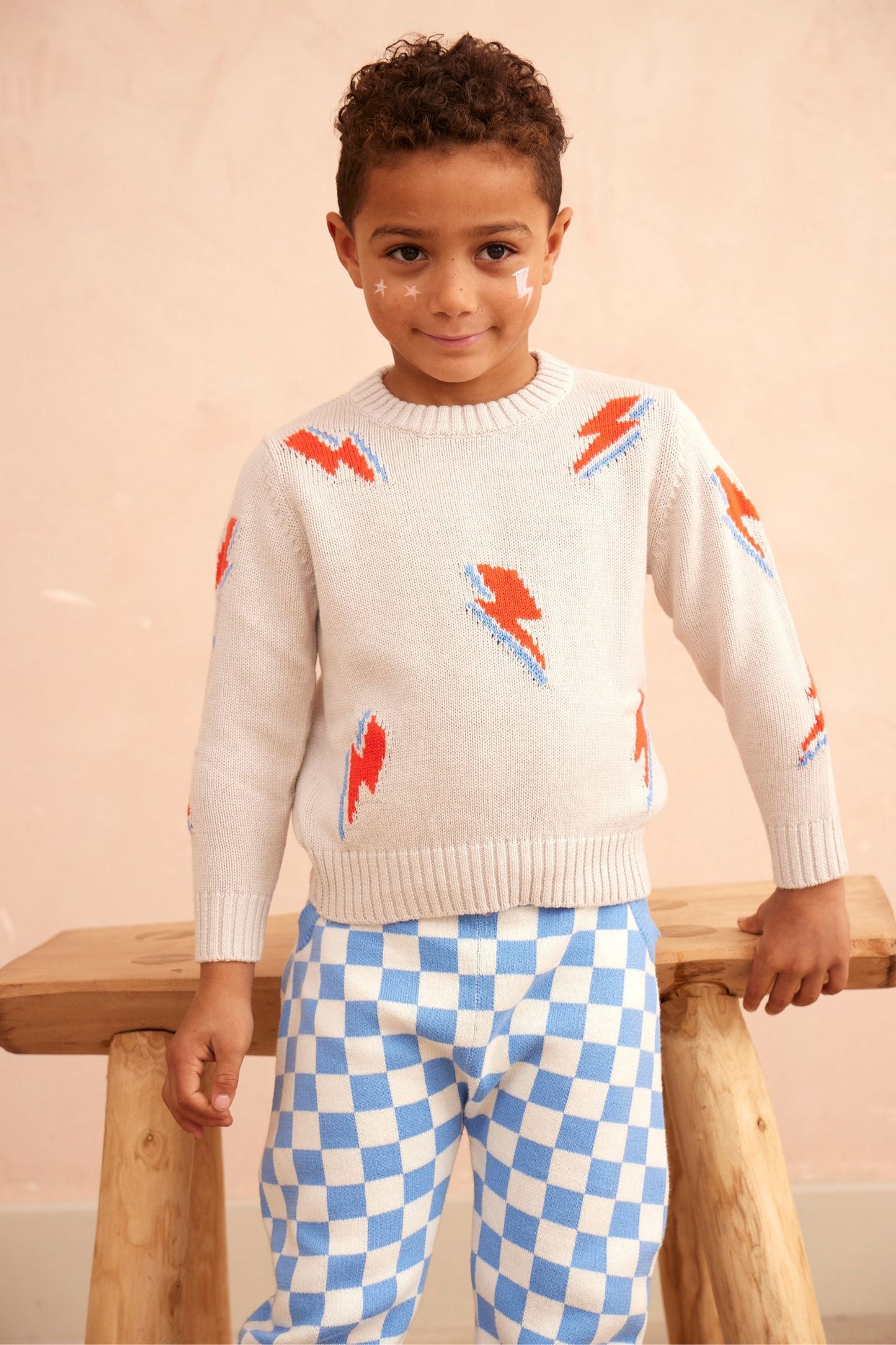 Bolt Storm Jumper | Chalk by MIKA & MILO, organic cotton, vetted by KIDDYKIND