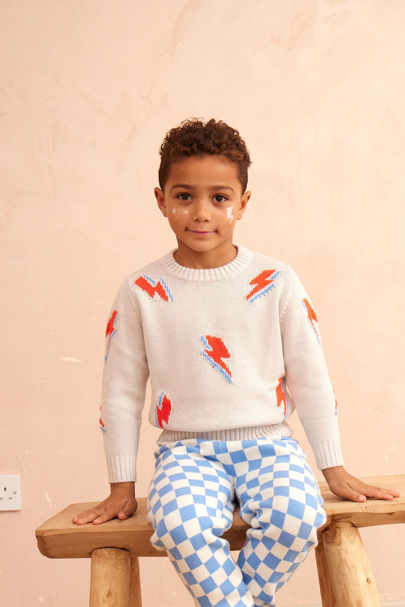 Bolt Storm Jumper | Chalk by MIKA & MILO, organic cotton, vetted by KIDDYKIND