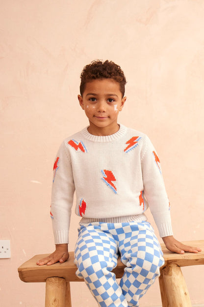 Bolt Storm Jumper | Chalk by MIKA & MILO, organic cotton, vetted by KIDDYKIND