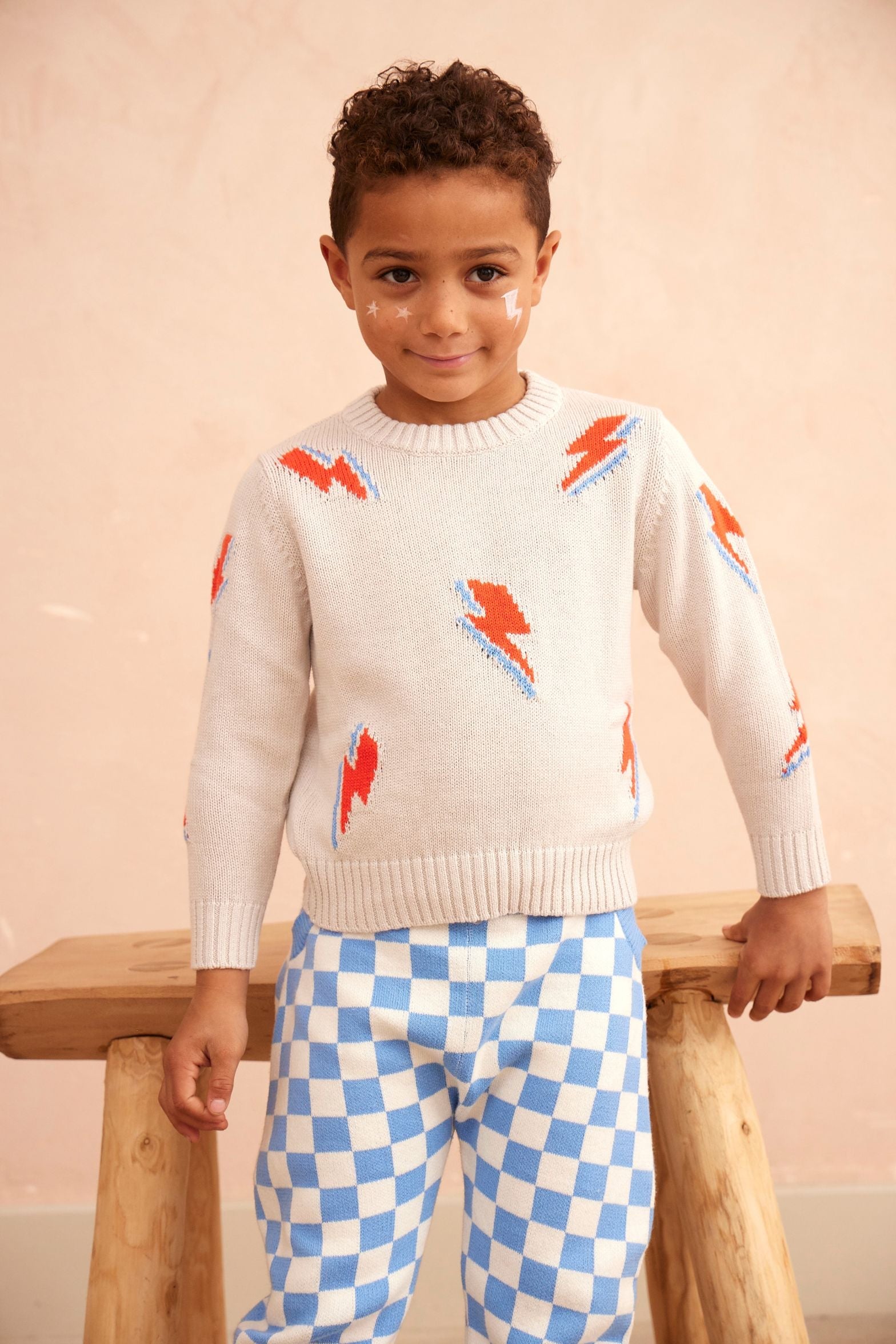 Bolt Storm Jumper | Chalk by MIKA & MILO, organic cotton, vetted by KIDDYKIND