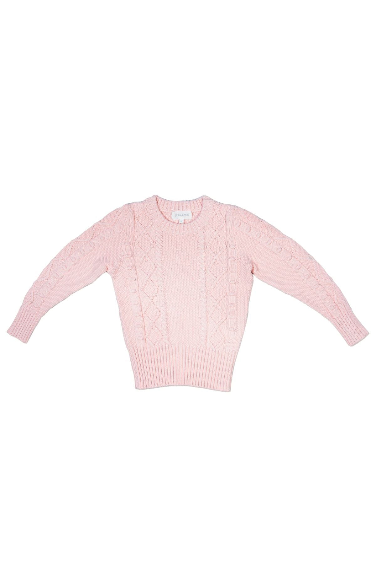 MIKA & MILO Cable Popcorn Jumper | Blush - - organic cotton cashmere