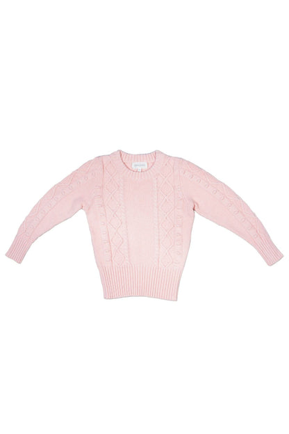 MIKA & MILO Cable Popcorn Jumper | Blush - - organic cotton cashmere
