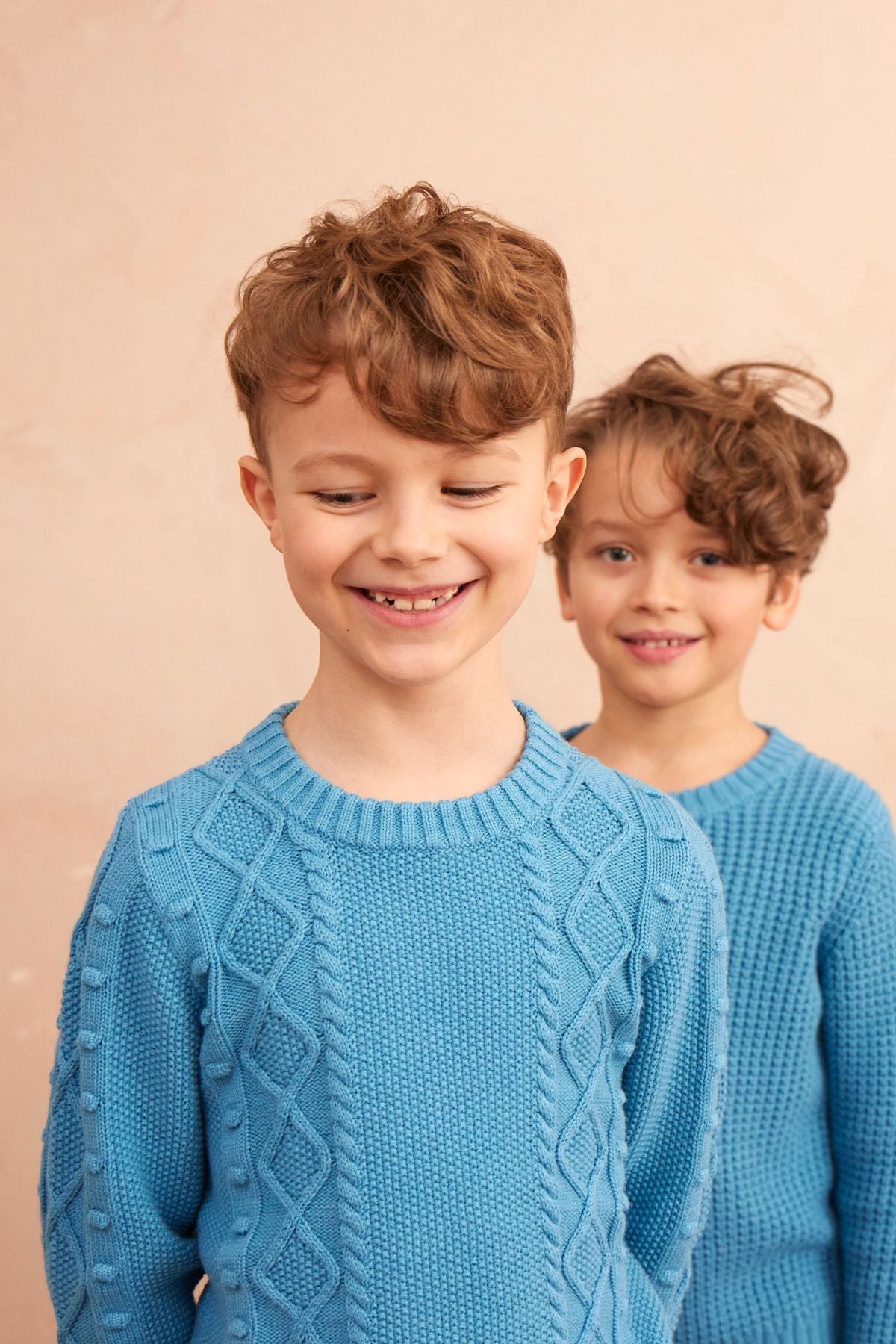 Cable Popcorn Jumper | Iceland Blue by MIKA & MILO, organic cotton, vetted by KIDDYKIND