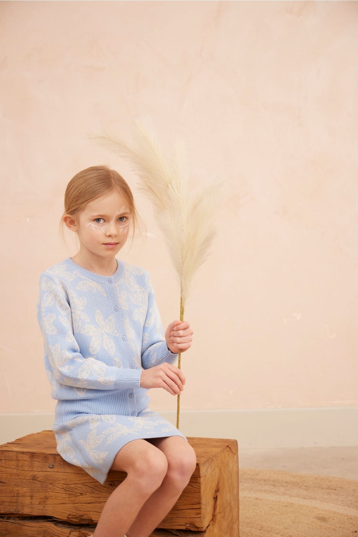 Chestnut Leaves Cardigan | Sky