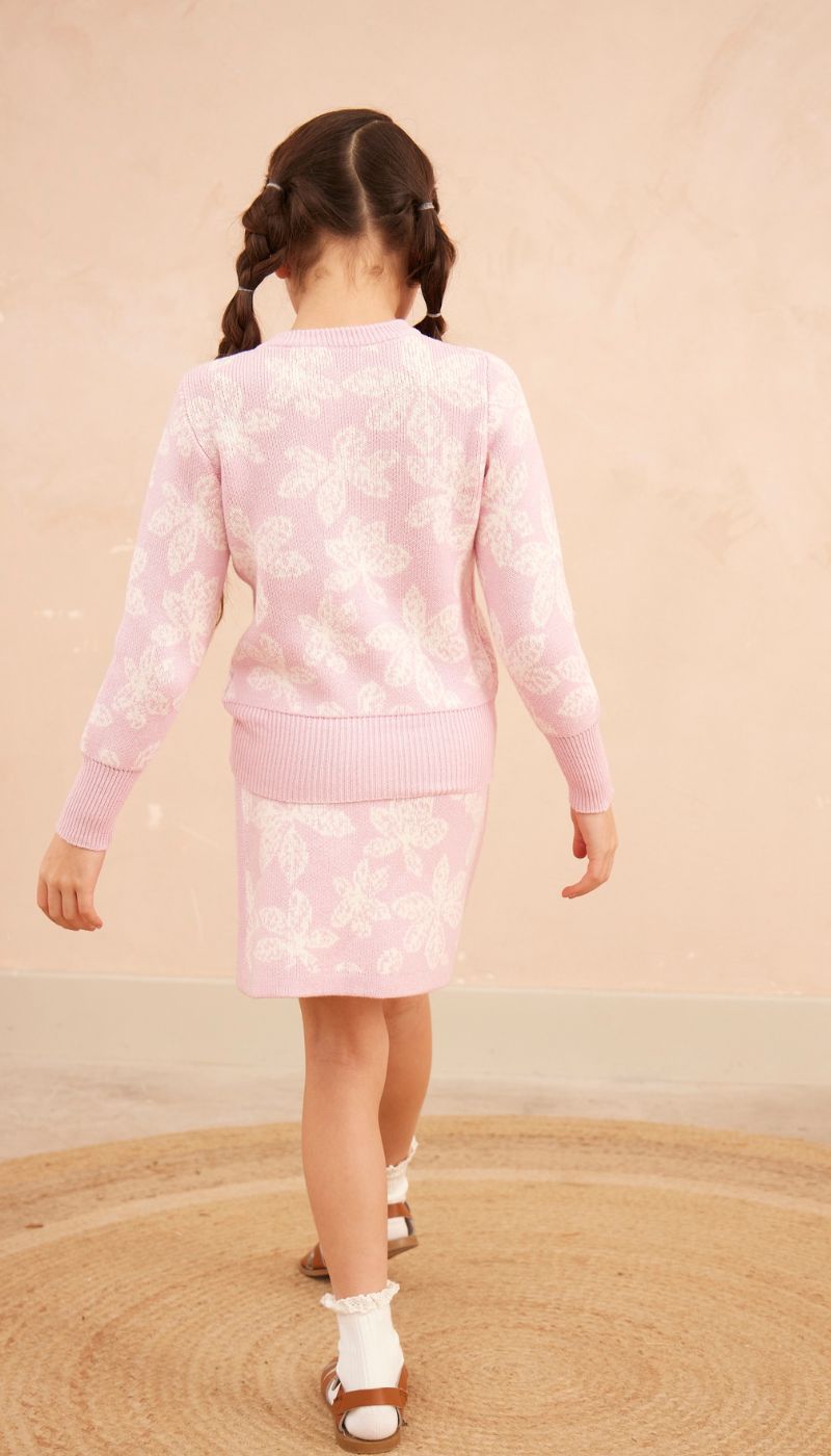 Chestnut Leaves Pencil Skirt | Bubble Gum