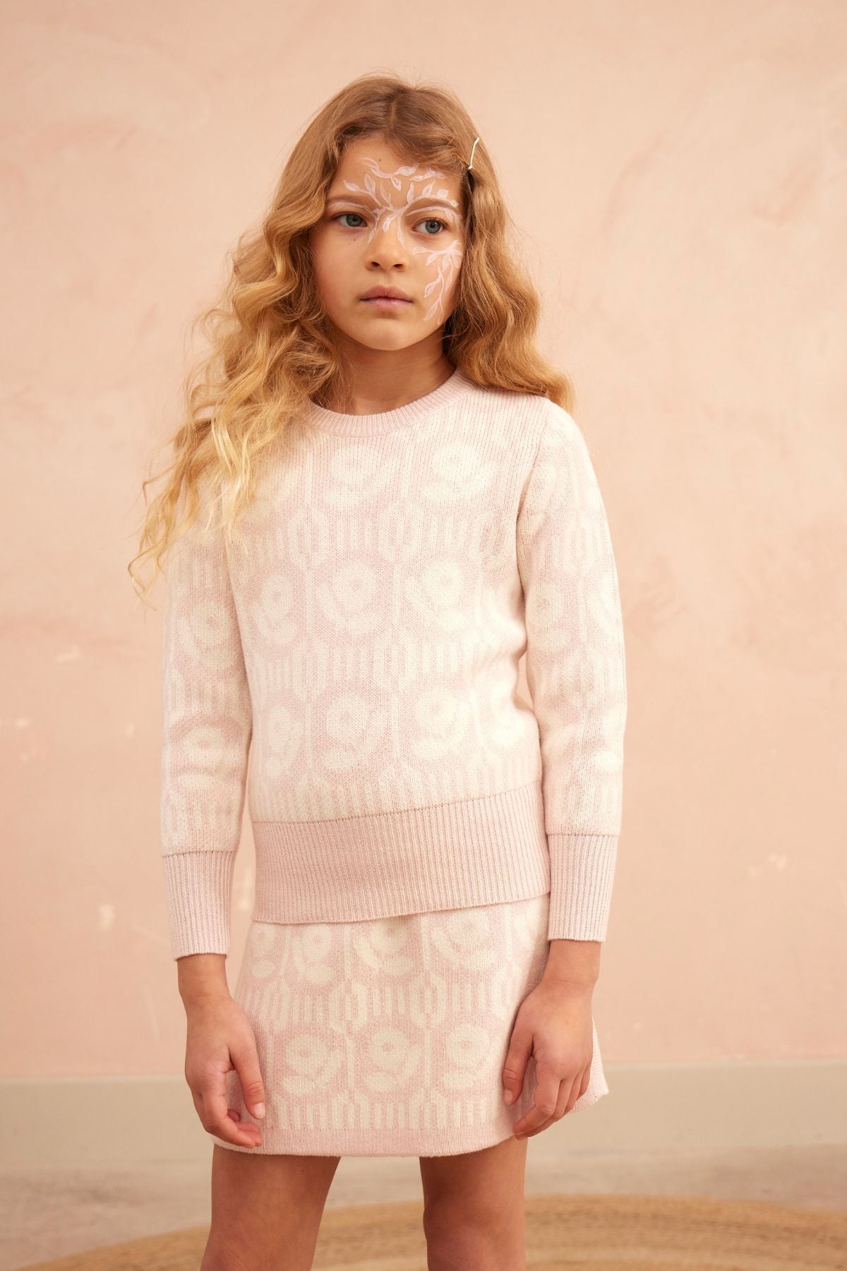 MIKA & MILO Flower Power Jumper | Blush - - organic cotton cashmere