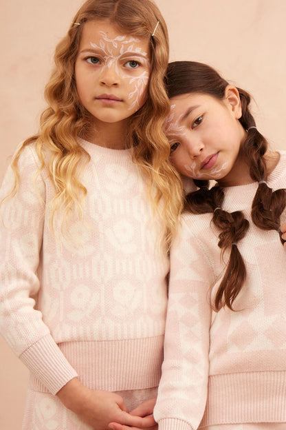 MIKA & MILO Flower Power Jumper | Blush - - organic cotton cashmere