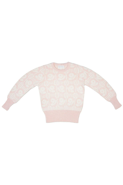 MIKA & MILO Flower Power Jumper | Blush - - organic cotton cashmere