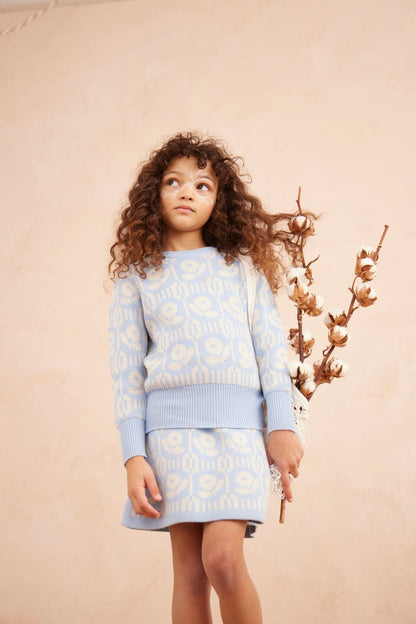 Flower Power Pencil Skirt | Sky