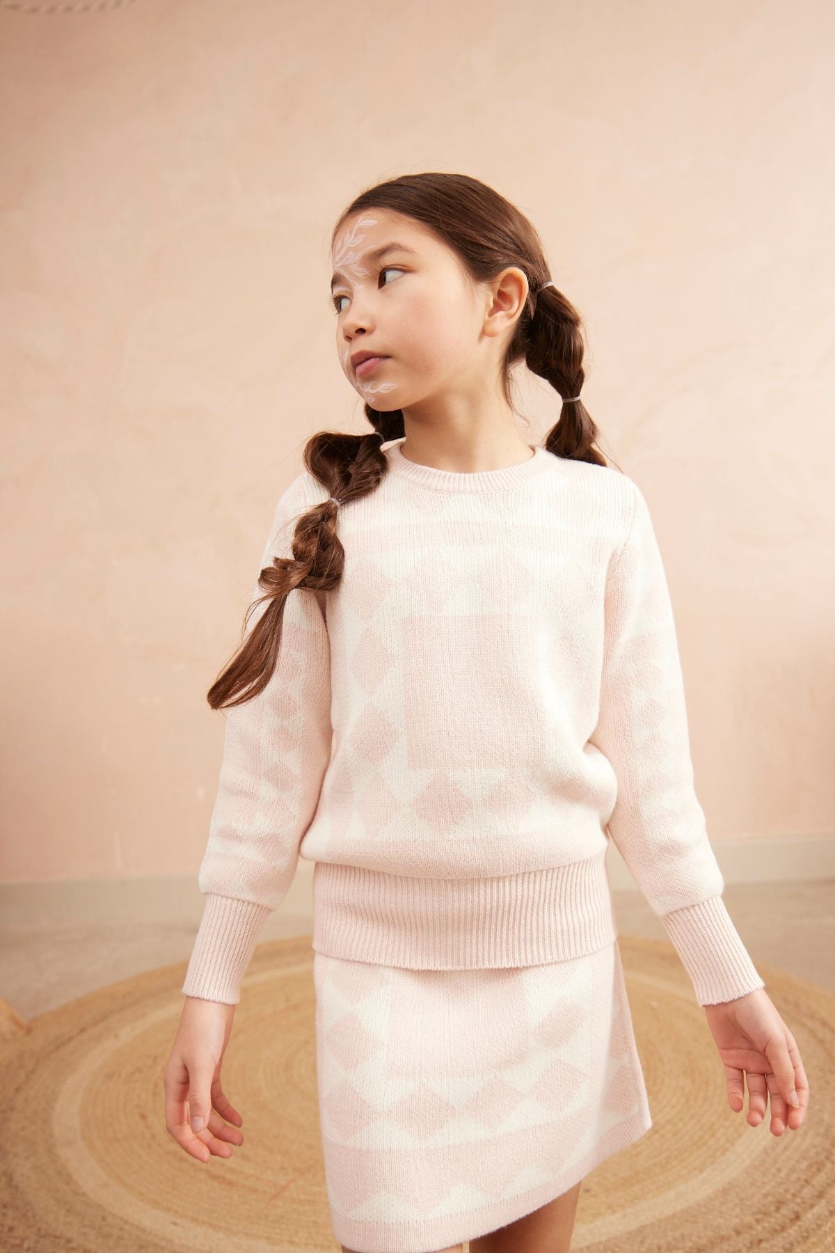 MIKA & MILO Aztec Pencil Skirt | Blush - - organic cotton cashmere