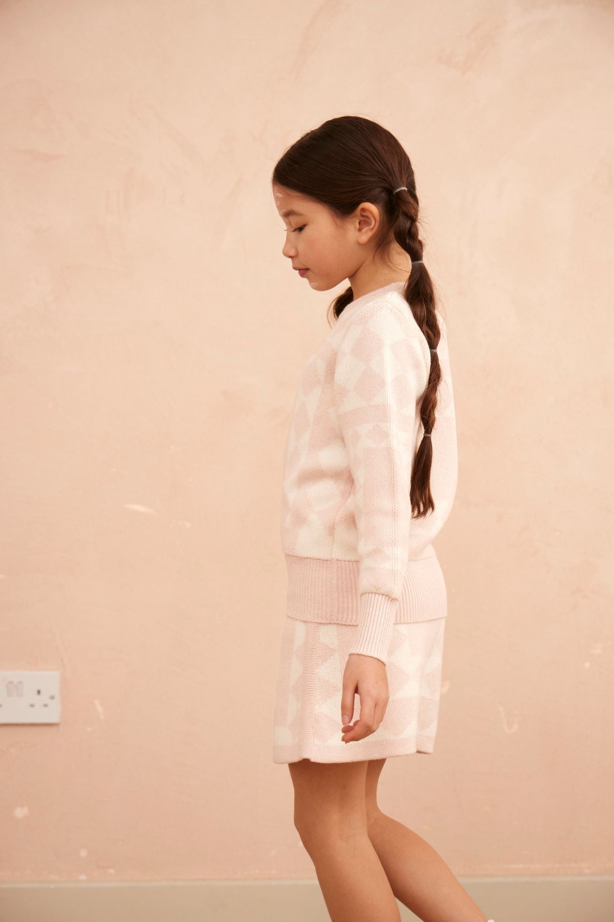 MIKA & MILO Aztec Pencil Skirt | Blush - - organic cotton cashmere