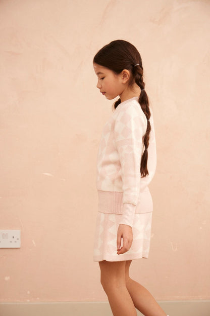 MIKA & MILO Aztec Pencil Skirt | Blush - - organic cotton cashmere