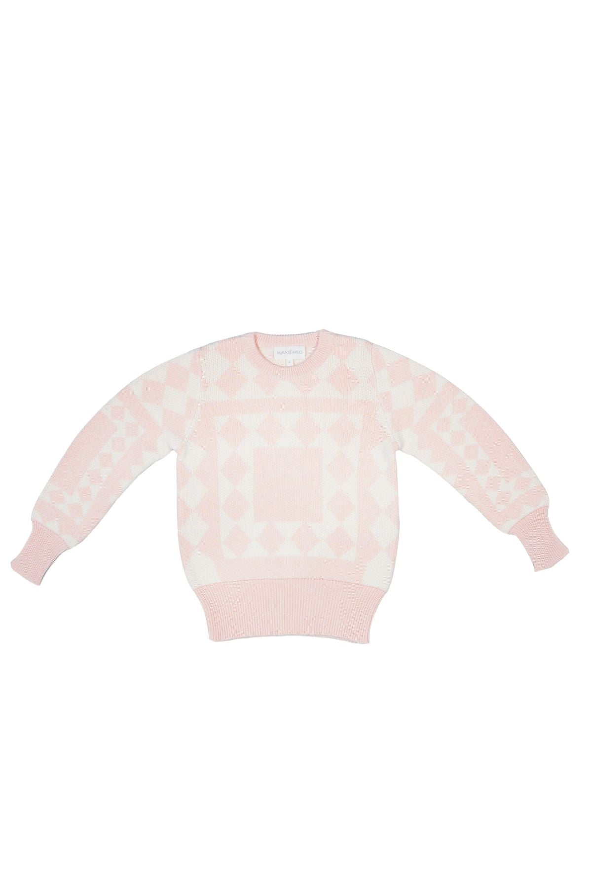 MIKA & MILO Aztec Jumper | Blush - - organic cotton cashmere