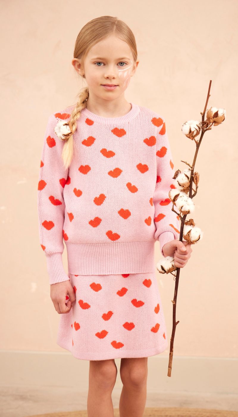 Love Hearts Jumper | Bubble Gum