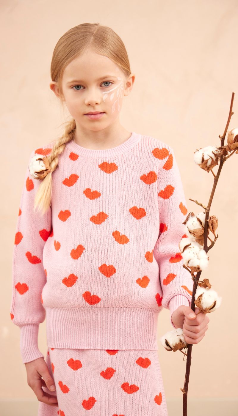 Love Hearts Jumper | Bubble Gum