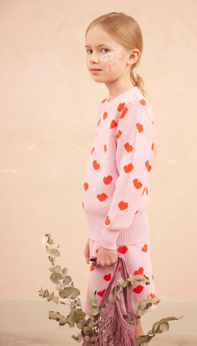 Love Hearts Jumper | Bubble Gum