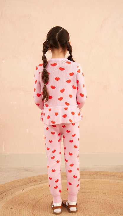 Love Hearts Ruffled Jacket | Bubble Gum