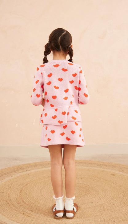 Love Hearts Ruffled Jacket | Bubble Gum