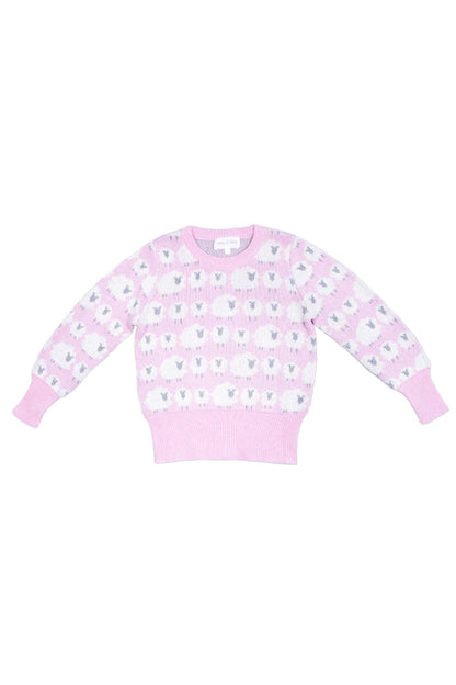 MIKA & MILO Little Bo Peep Jumper | Bubble Gum - - organic cotton cashmere