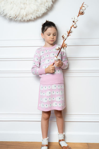 MIKA & MILO Little Bo Peep Pencil Skirt | Bubble Gum - - organic cotton cashmere