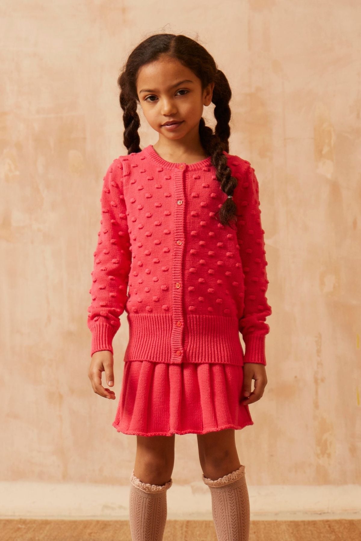 MIKA & MILO Pleated Tennis Skirt | Raspberry - - organic cotton cashmere