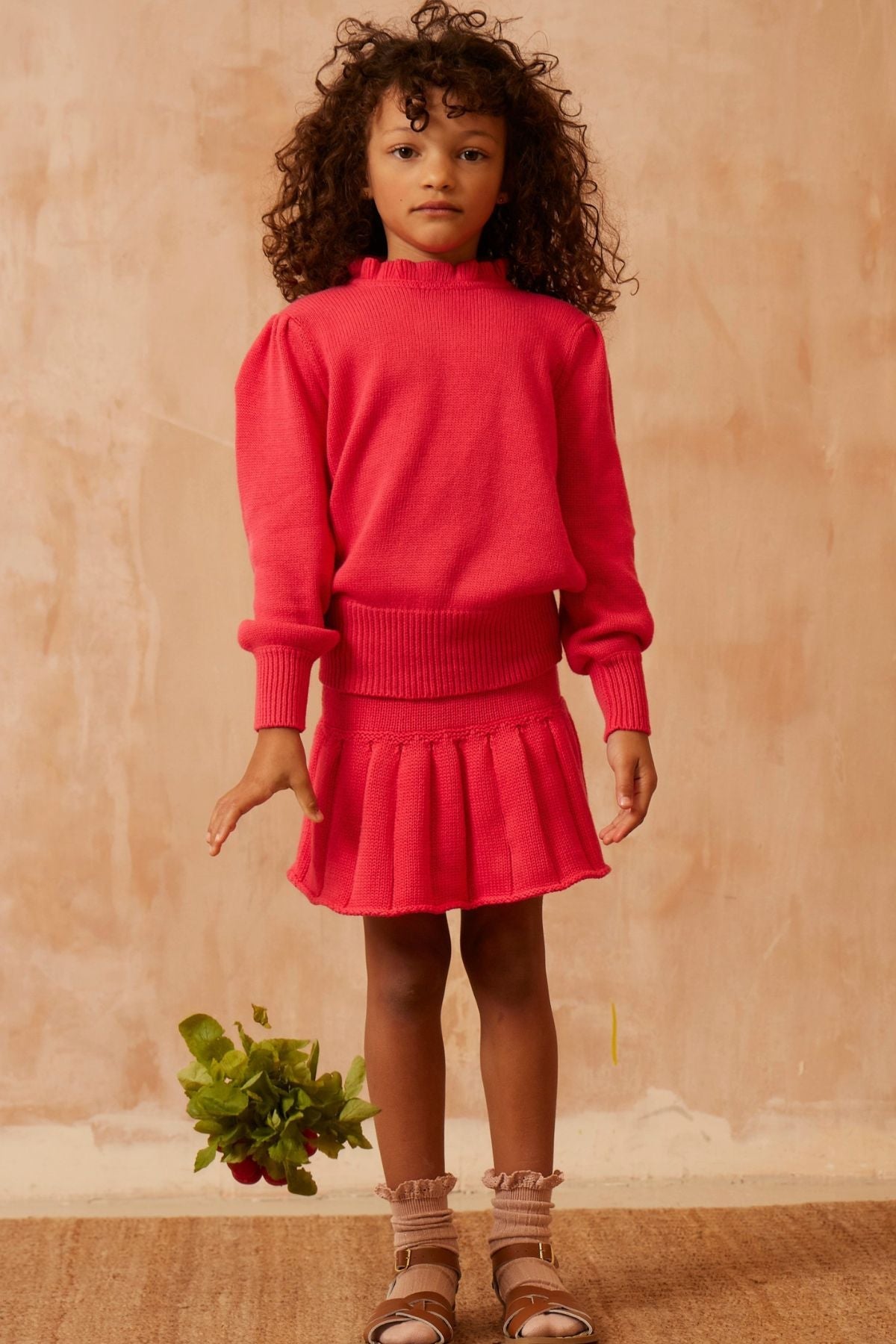 MIKA & MILO Pleated Tennis Skirt | Raspberry - - organic cotton cashmere