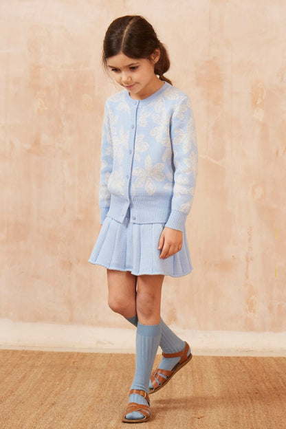 MIKA & MILO Pleated Tennis Skirt | Sky - - organic cotton cashmere