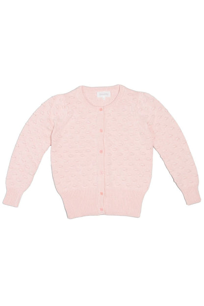 MIKA & MILO Popcorn Knit Cardigan | Blush - - organic cotton cashmere
