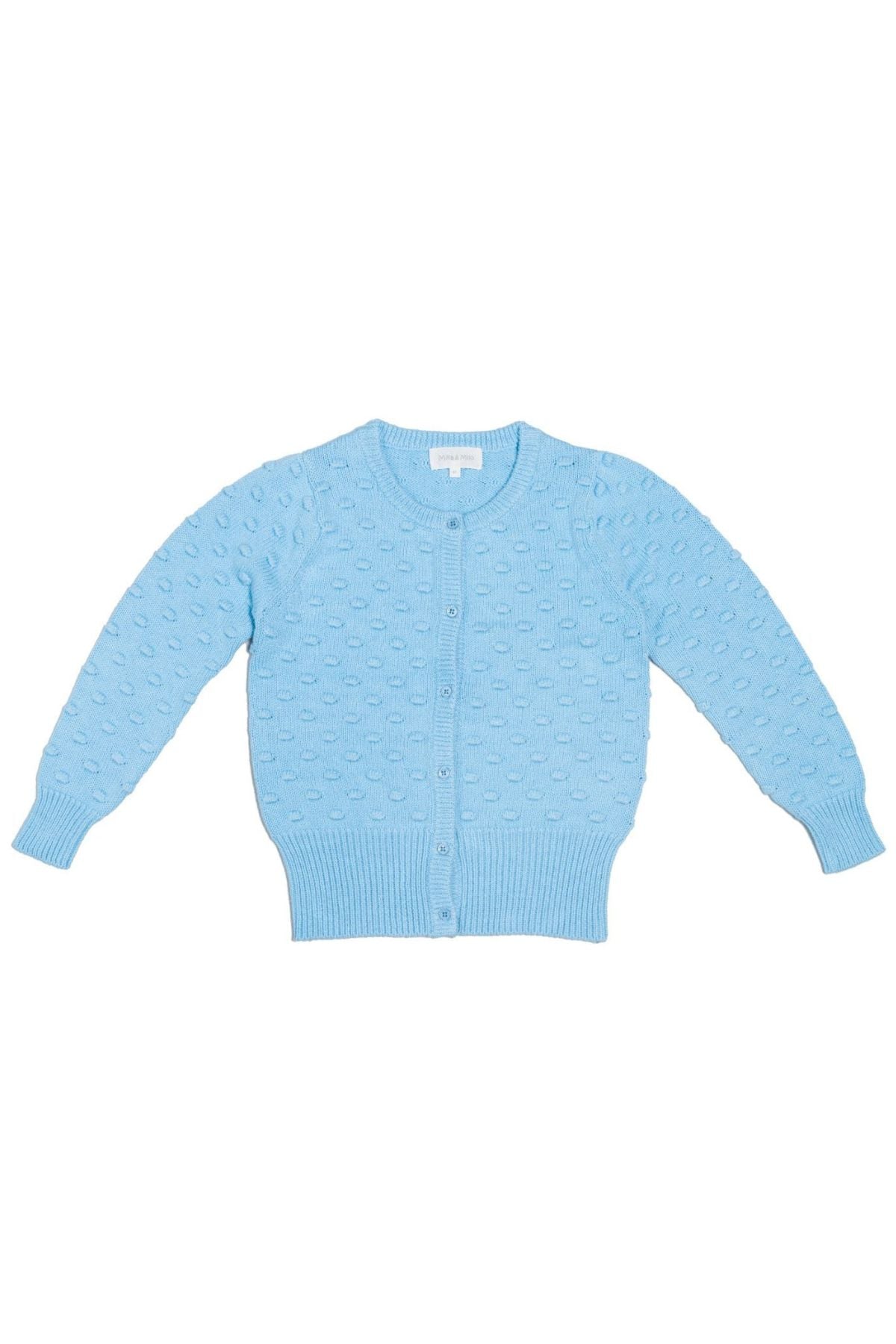 Popcorn Knit Cardigan | Sky