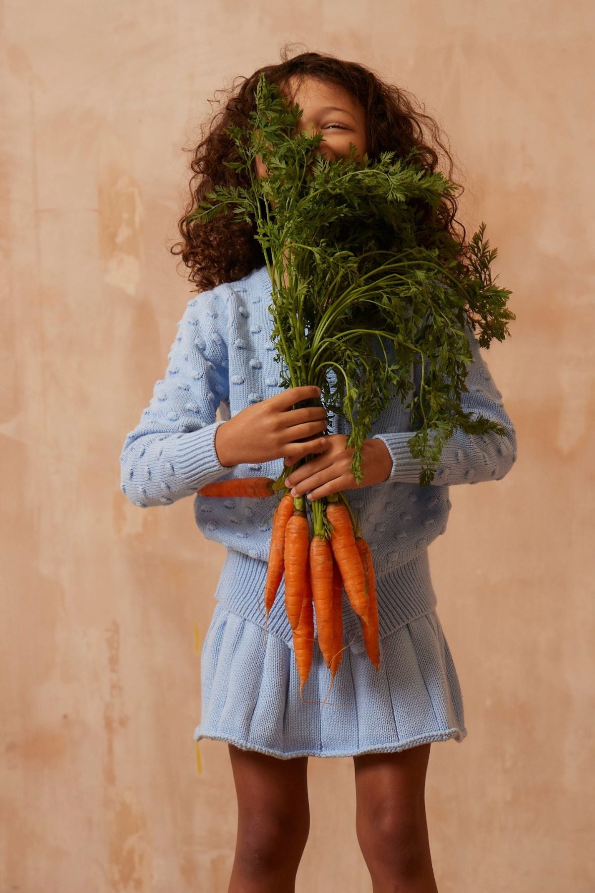 Popcorn Knit Cardigan | Sky