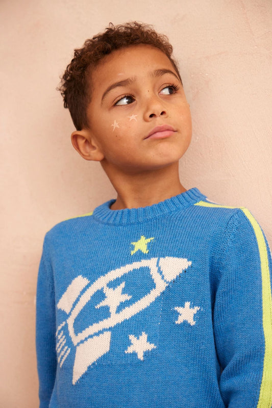 Striped Rocket Jumper | Hussar Blue