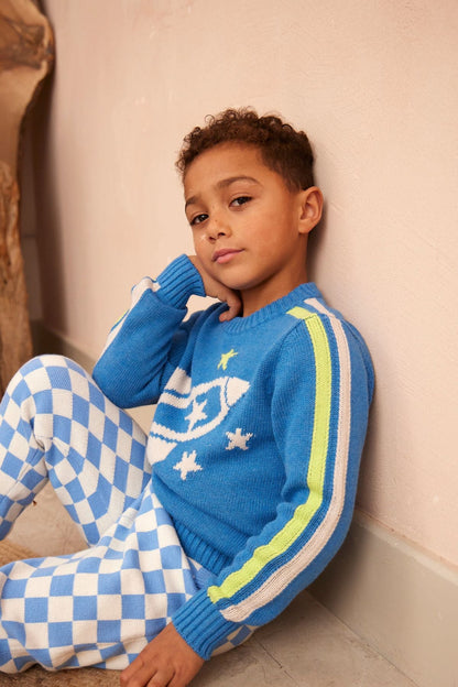 Striped Rocket Jumper | Hussar Blue
